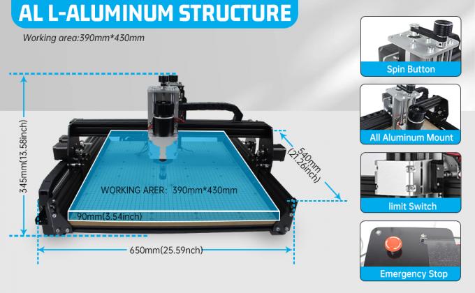 4540 Roteador Máquina de gravação CNC 500W Fuso 11000rpm 3 eixos 0