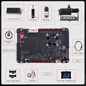 4540 Roteador Máquina de gravação CNC 500W Fuso 11000rpm 3 eixos 4