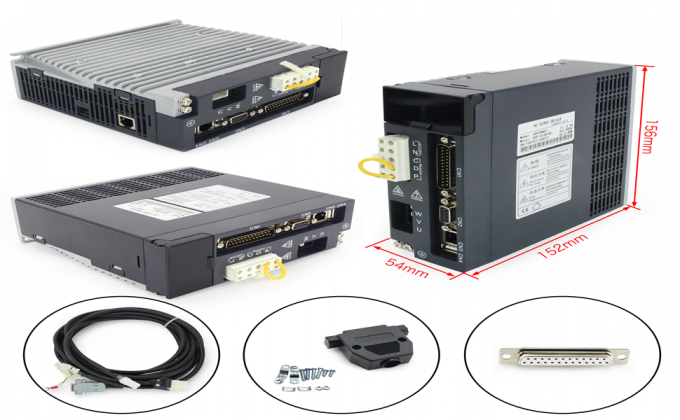 CNC Controller AC Servo Motor Kit 3000rpm 64Ncm 200W 17 Bit Encoder Magn&eacute;tico 3